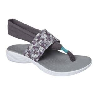 Vionic Serene "Tia" Gray Active Sling Orthotic Woven Sandals Size 7